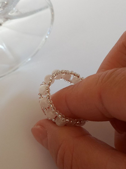 Prsten bílý Selenit — foto 4
