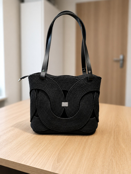 Handmade kabelka Laura L-černá — foto 4