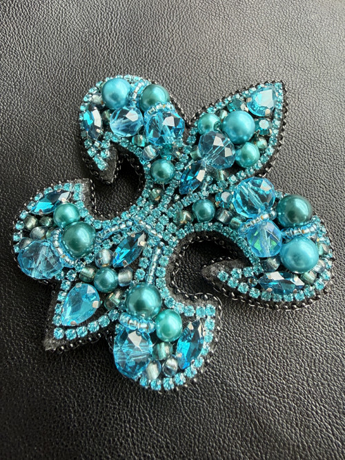 Brož Fleur-de-lis Tyrkysová — foto 4