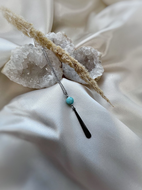 Minimalistický náhrdelník s amazonitem — foto 2