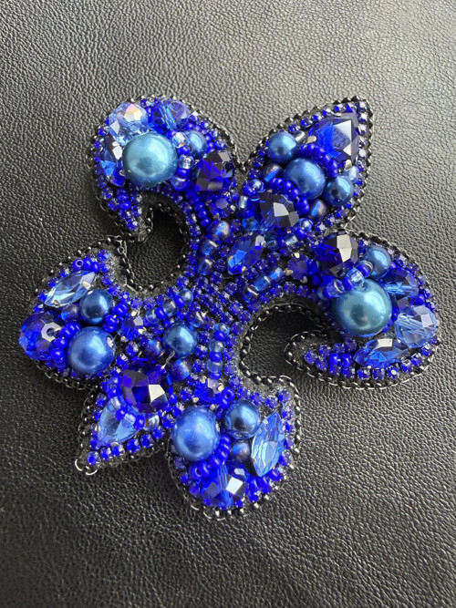 Brož Fleur-de-lis Modrá — foto 2