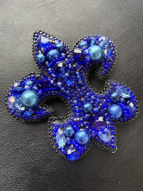 Brož Fleur-de-lis Modrá — foto 3