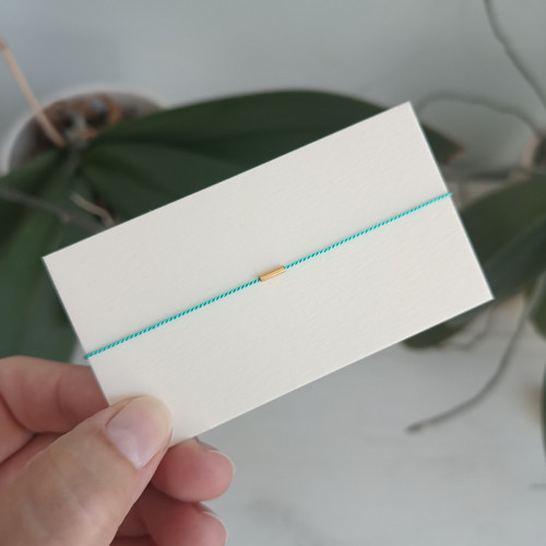 Náramek BASIC SILK (-) Luxury 24K Gold ed. - aqua — foto 4
