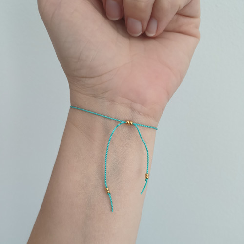 Náramek BASIC SILK (-) Luxury 24K Gold ed. - aqua — foto 2