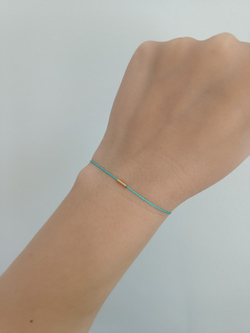 Náramek BASIC SILK (-) Luxury 24K Gold ed. - aqua — foto 3