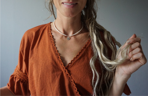 Macramé náhrdelník White sun — foto 3