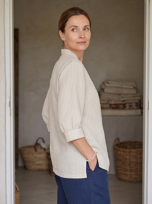 Zavinovací halenka MAXIMA , lněná — foto 2
