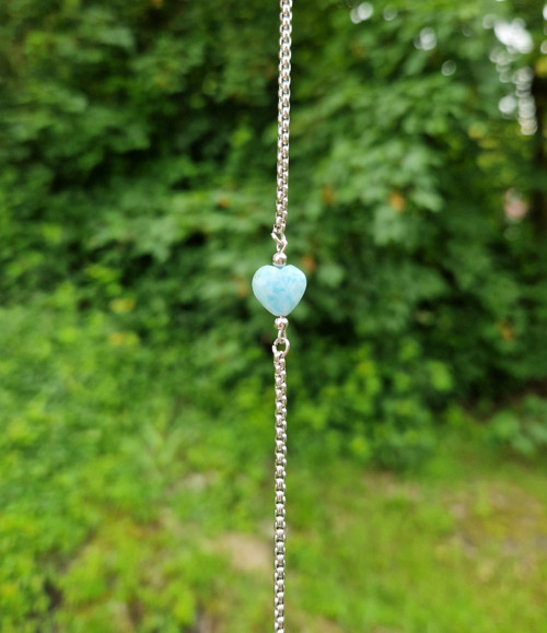 Larimar*srdce*náramek*ocel — foto 4
