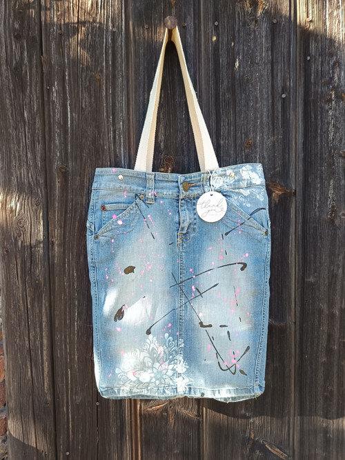 Denim taška cákance — foto 3