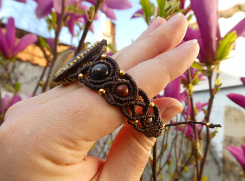 Macramé náramek Labradorit — foto 2