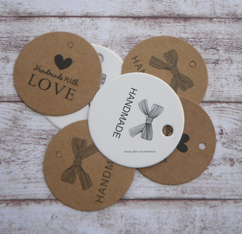 Kolečka handmade srdce 5 ks béžová — foto 2