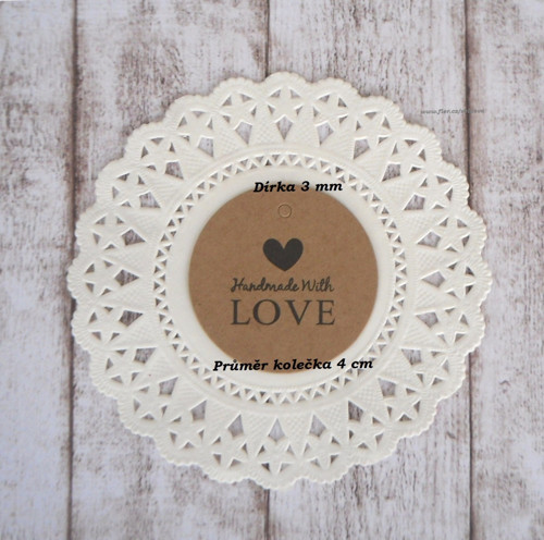 Kolečka handmade srdce 5 ks béžová — foto 5