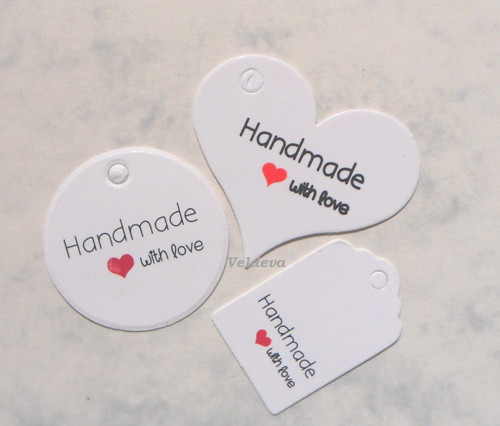 Kolečka handmade srdce 5ks bílá — foto 2