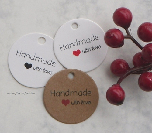 Kolečka handmade srdce 10 ks béžová — foto 3