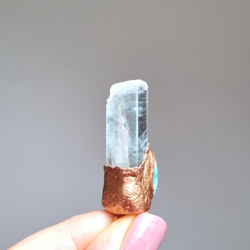 Larimar a akvamarín přírodní krystal - šperk — foto 6