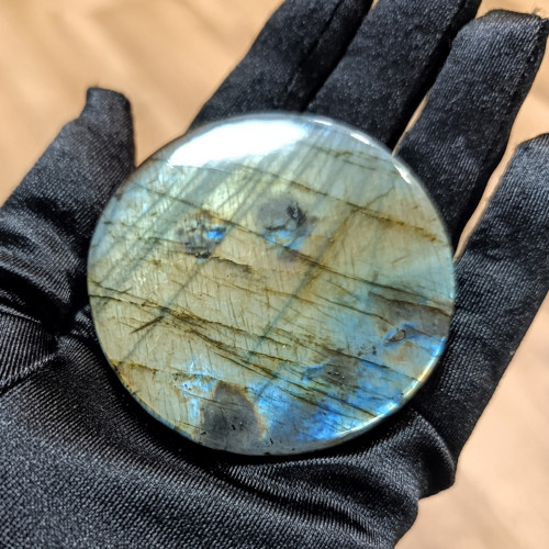 Labradorit, ID 5769, průměr 60 mm — foto 3