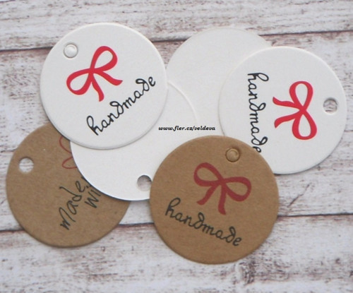 Kolečka handmade mašle 10 ks bílá — foto 2