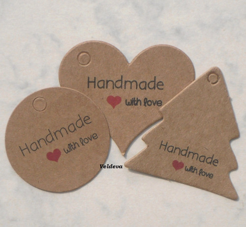Srdíčka handmade 10 ks béžová — foto 3