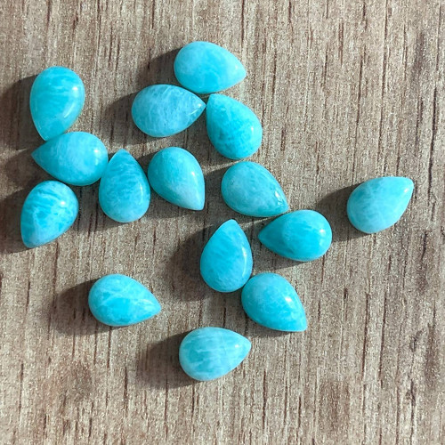 Amazonit kabošon slza / 10x7 mm — foto 6