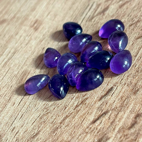 Ametyst kabošon slza / 10x7 mm — foto 6