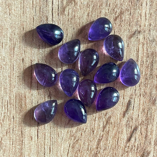 Ametyst kabošon slza / 10x7 mm — foto 5
