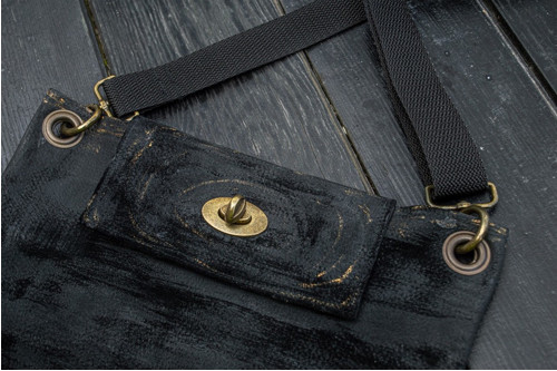 Kožená kabelka crossbody černá — foto 3