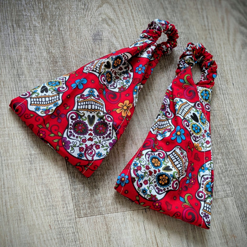 Šátková čelenka La calavera (červená) — foto 3
