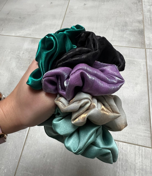 Saténová scrunchie široká — foto 3