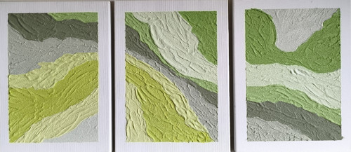 Strukturovaný triptych "Zelená krajina" — foto 2