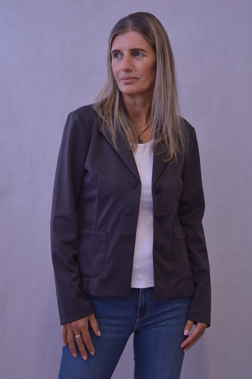 Dámske sako tmavošedé — foto 4