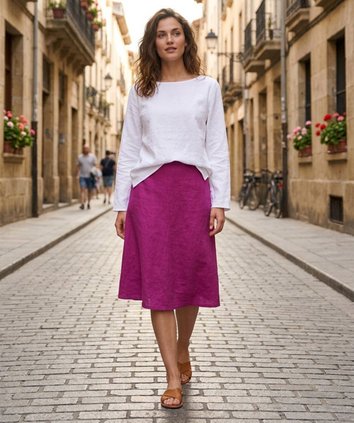 Lněná halenka bílá — foto 2