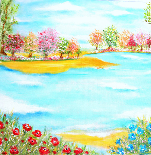 Příroda - obraz - plátno 40x40cm - akryl — foto 2