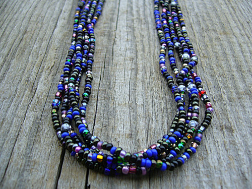 Náhrdelník multicolor blue 2 / plesový? 400 cm — foto 2