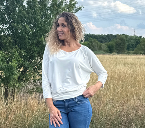 Volné triko bílé 3/4 rukáv — foto 5