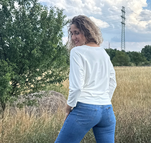 Volné triko bílé 3/4 rukáv — foto 4