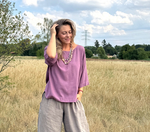 Tunika se lnem mauve — foto 3