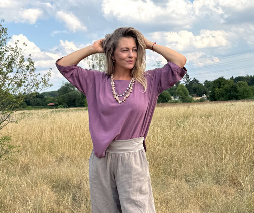 Tunika se lnem mauve — foto 4