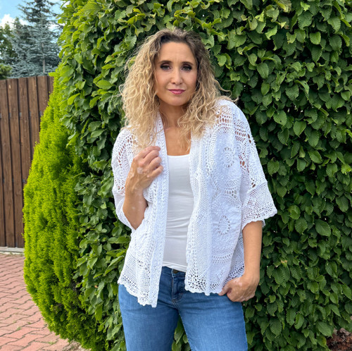Kardigan krajkový bílý — foto 4