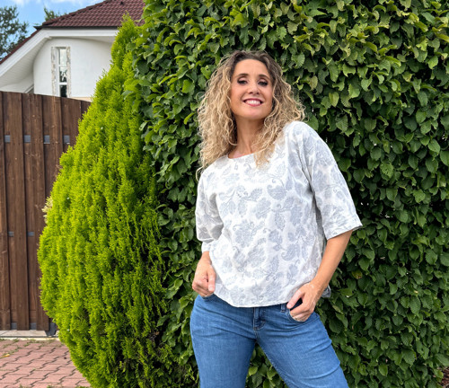 Volná tunika bílo modrá — foto 4
