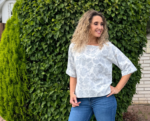Volná tunika bílo modrá — foto 2