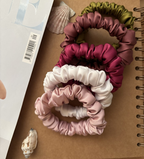 Rose & Olive Collection – hedvábné gumičky 5 ks — foto 4