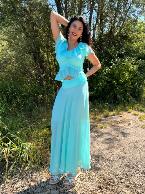 Halenka s volánky - mentol — foto 4