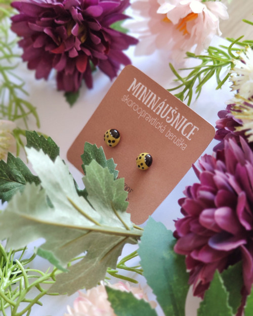 Olivová skoroopravdická beruška | minináušnice — foto 3
