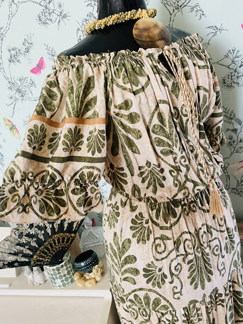 Šaty boho vzory olivka — foto 4