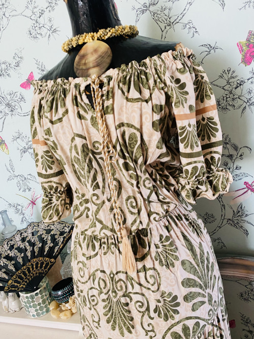 Šaty boho vzory olivka — foto 3