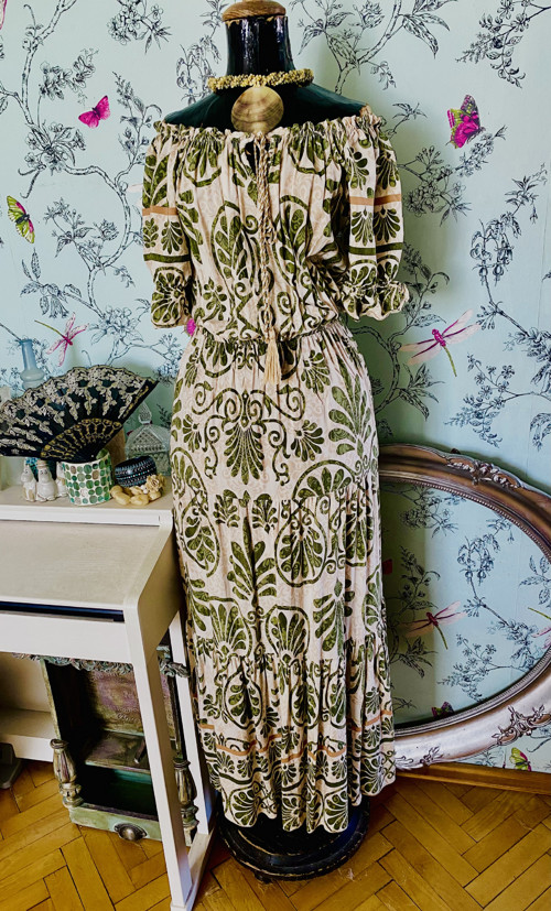 Šaty boho vzory olivka — foto 2