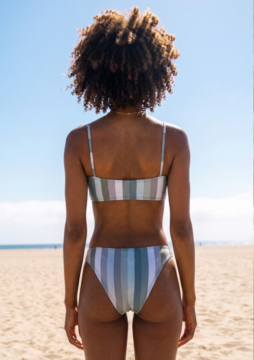 Retro Stripes grey - pruhované plavky — foto 2