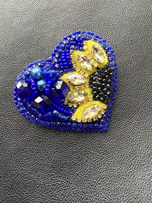 Brož Srdce – Žluto-Modrá (Yellow Blue) — foto 3