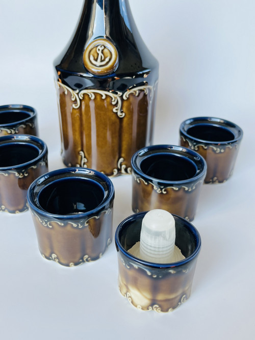 Keramická sada, karafa 500ml a 5x panák 50ml — foto 5