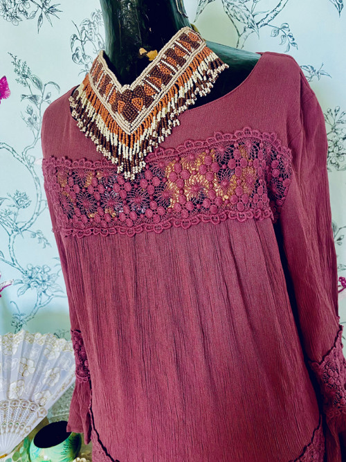 Šaty boho moka s krajkou — foto 3